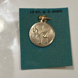 Vintage 12 kt gold filled Charm/Pendant “Darling 14”